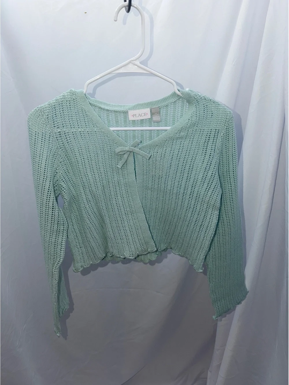 The Children's Place Mint Cream Knit Cardigan Sweater XL (14)